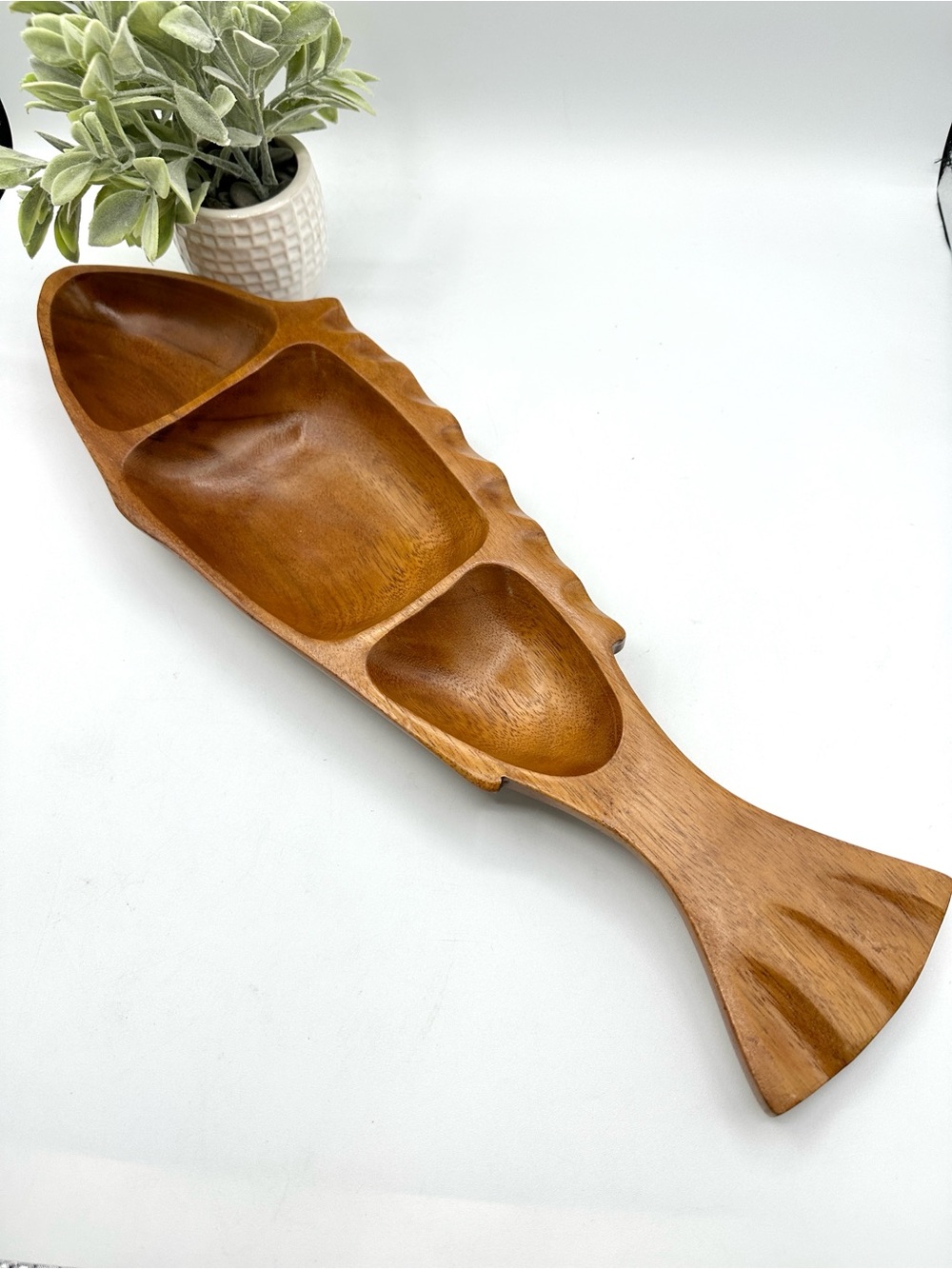 Leilani Monkey Pod 3 sectioned Serving Tray.